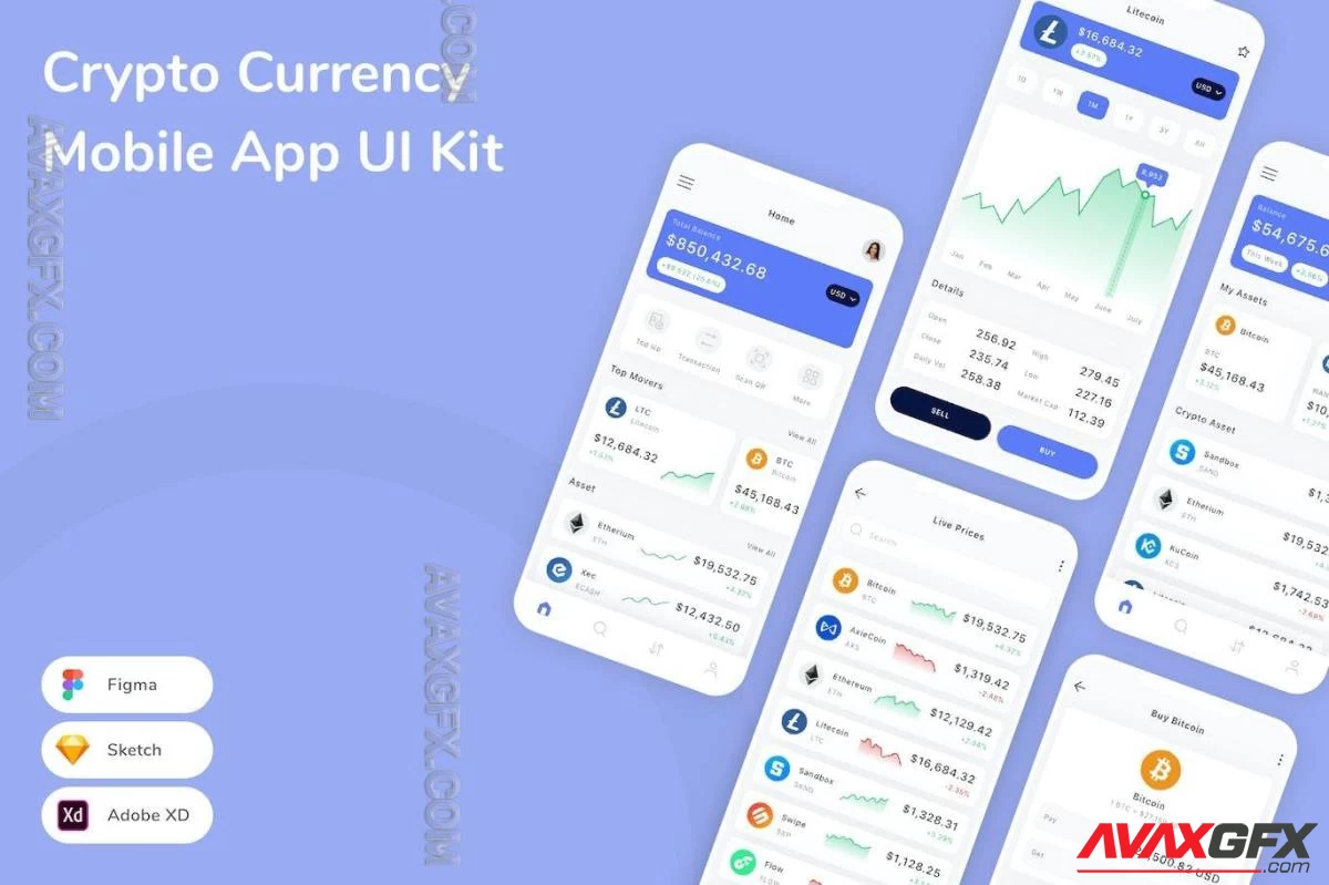 Crypto Currency Mobile App UI Kit
