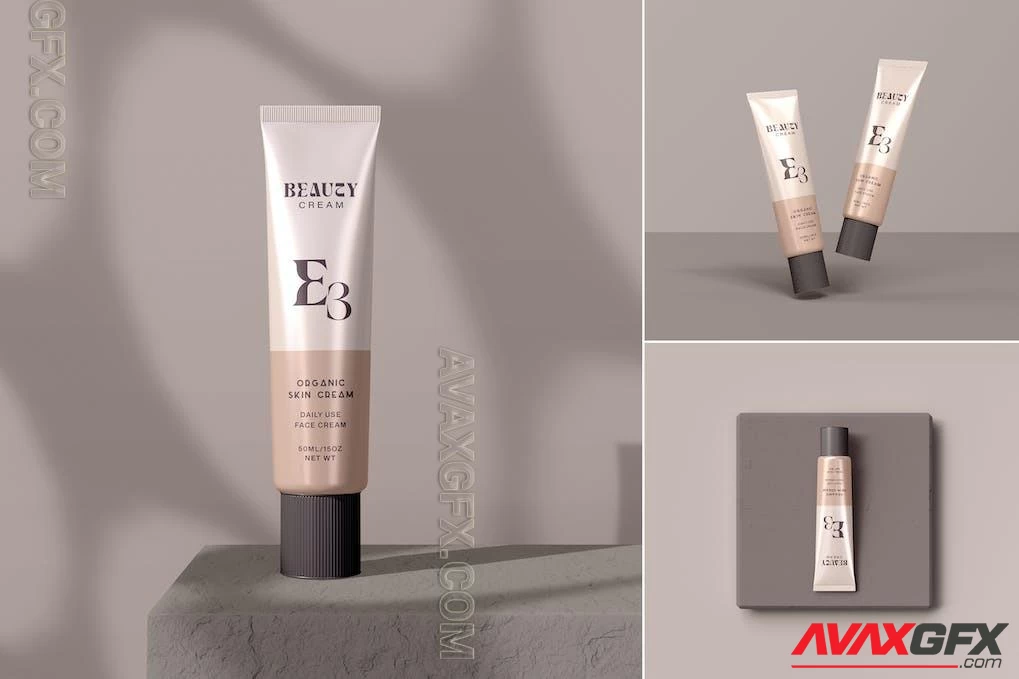 Cosmetic Cream Tube Mockup Set