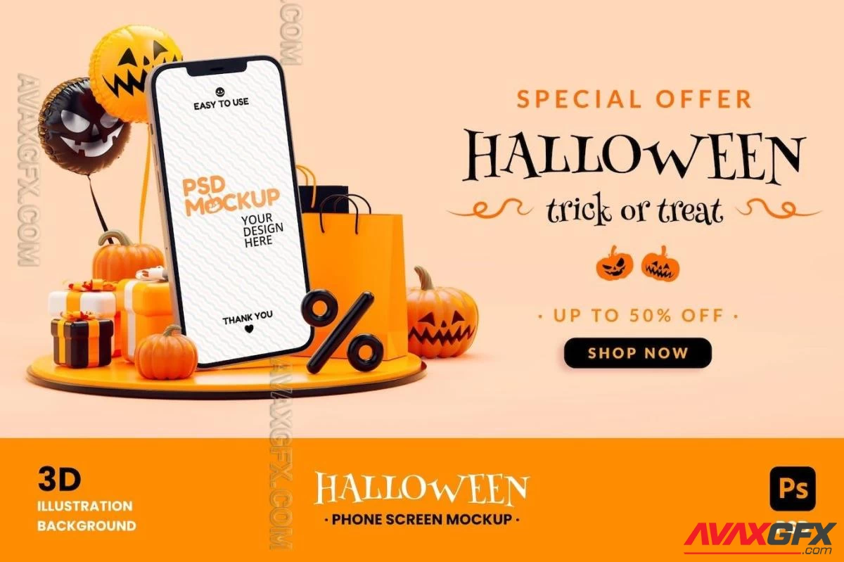 Halloween Mobile Phone Mockup