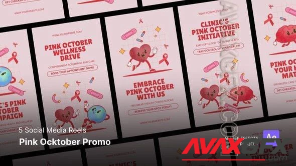 Social Media Reels - Pink October Promo After Effects Template 48129404 [Videohive]