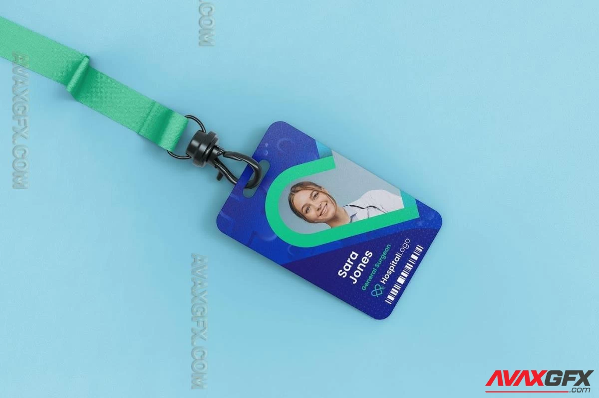 Id card holder mockup