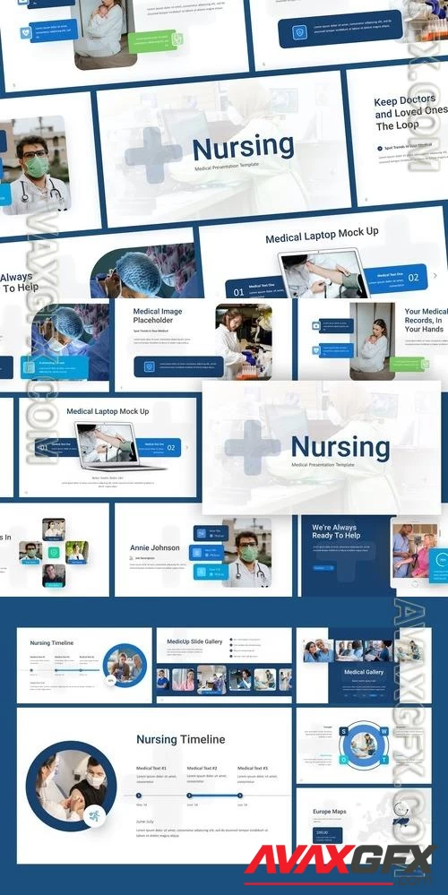 Nursing Blue Medical PowerPoint Template [PPTX]