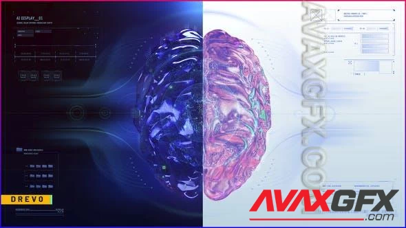 HUD UI SCREEN 1/ AI Display/ Brain/ Core/ Hitech/ Blockchain/ Processor/ Data Analysis/ Infographics 45358251 [Videohive]