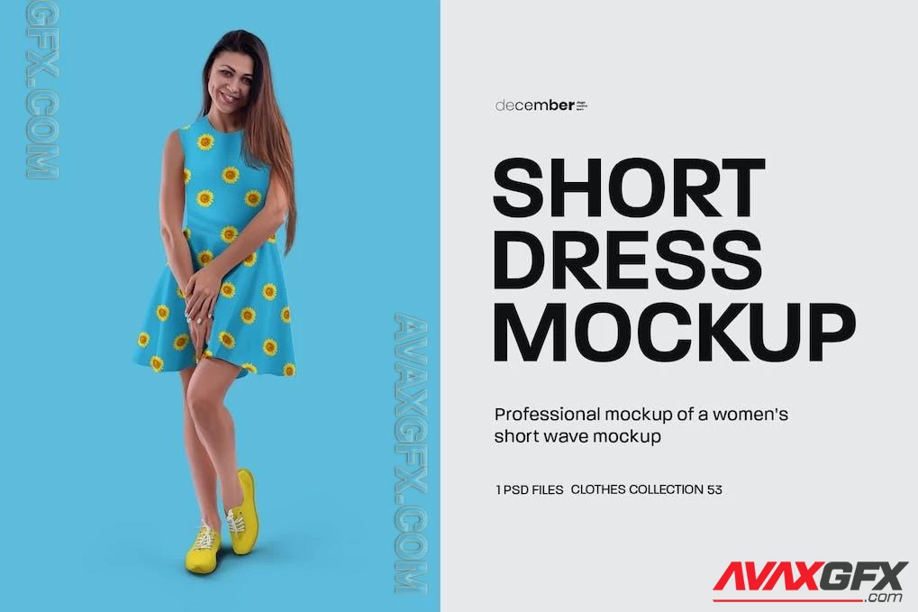 Womens Short Wave Dress Mockups