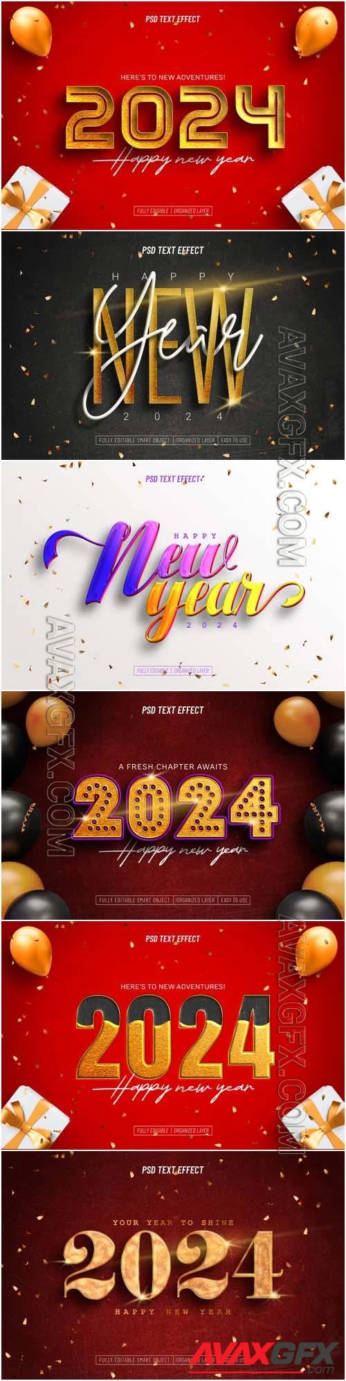 2024 Happy new year text effect vol 2