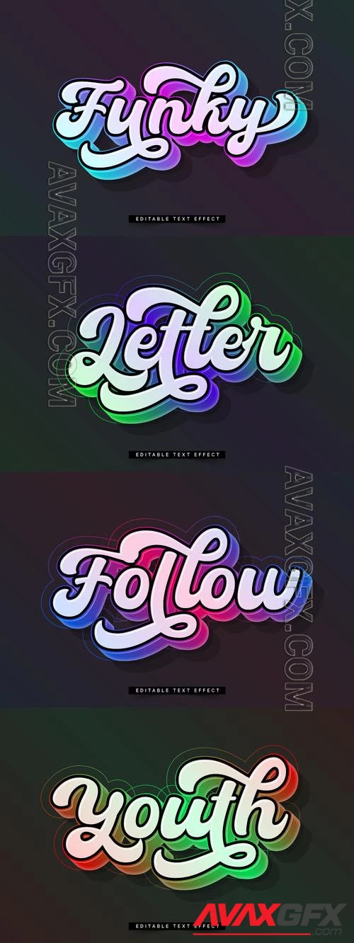 Vector 3d text editable, text effect font vol 19