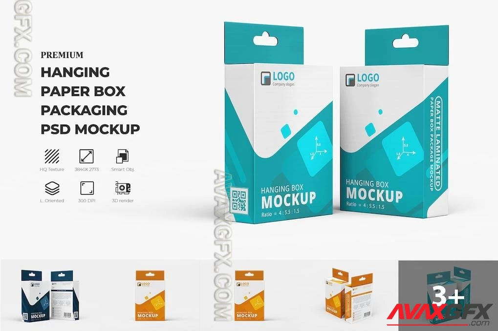 Hanging Box Packaging Mockup