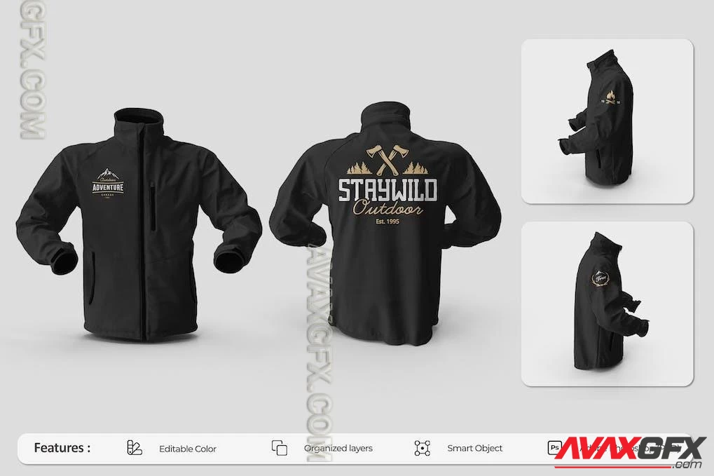 Mens Winter Jacket Mockup PSD