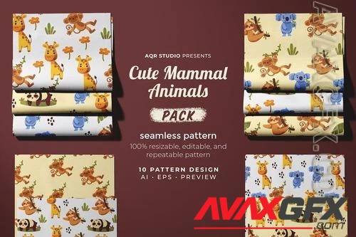 Cute Mammal Animals - Pattern