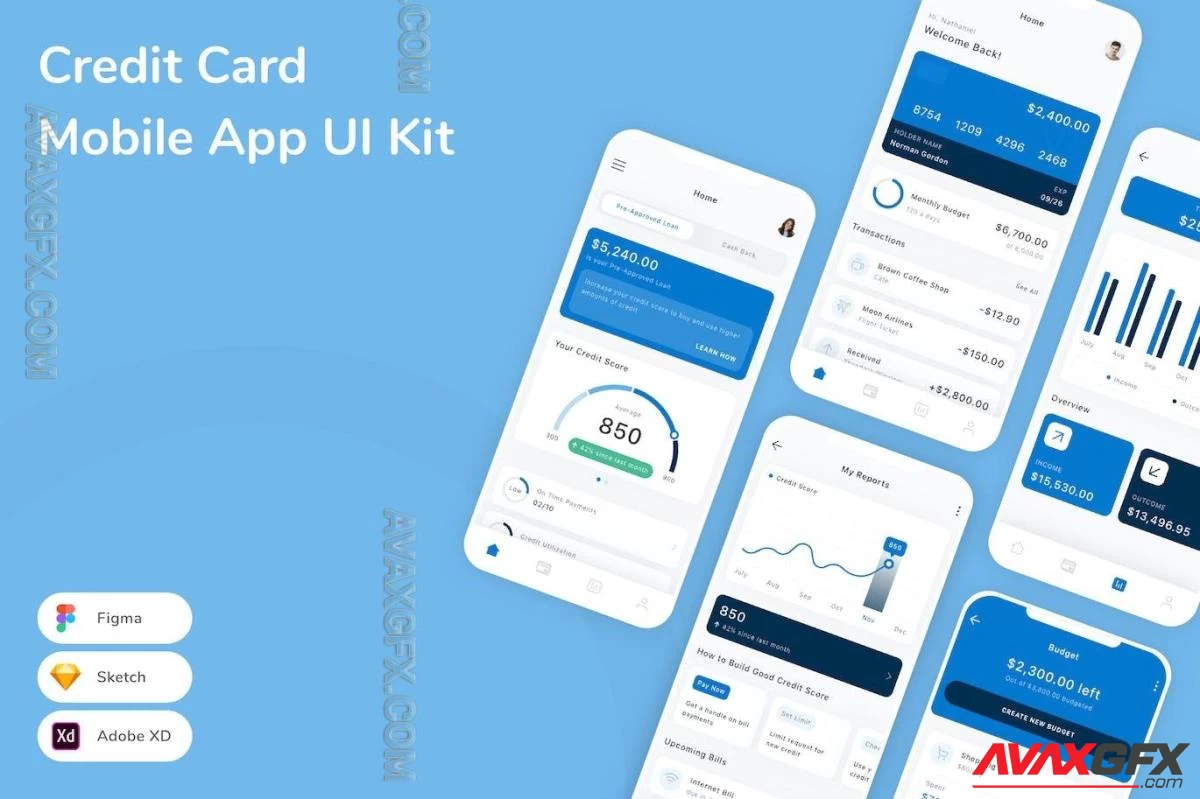 Credit Card Mobile App UI Kit