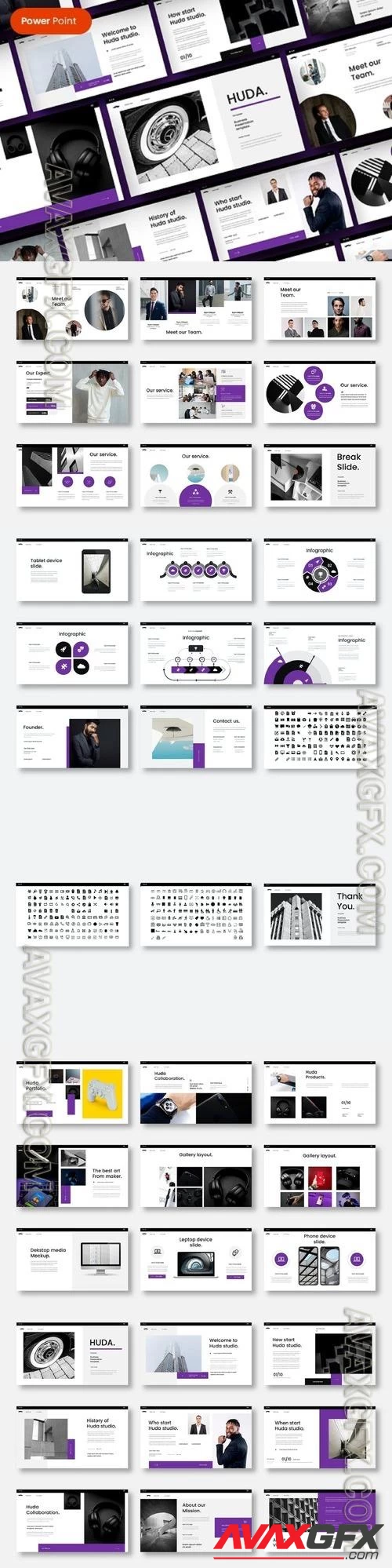 Huda - Business PowerPoint Template PPTX