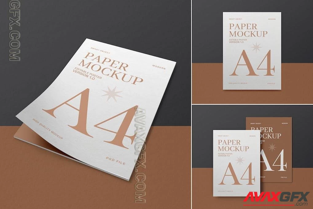 A4 Paper Stationery Mockup Set