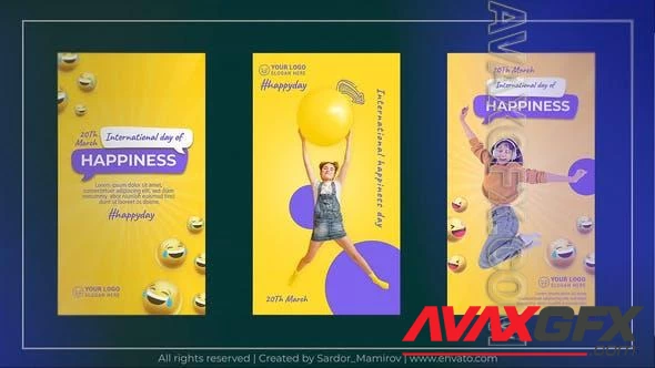 International Day of Happiness Emoji Instagram Story 47863305 [Videohive]