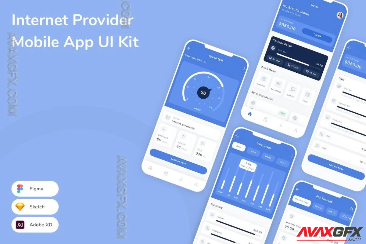 Internet Provider Mobile App UI Kit