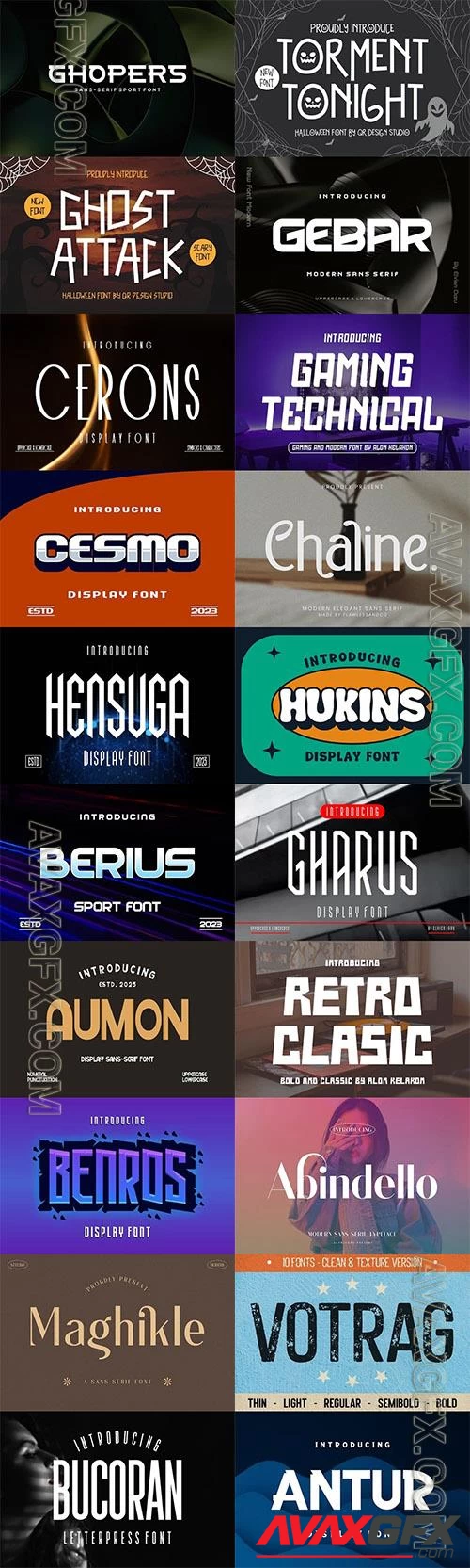 20 Fonts Bundle 2023 [OTF, TTF]