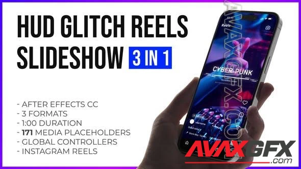 Hud Glitch Splitscreen Slideshow Reels and Stories 47710264 [Videohive]