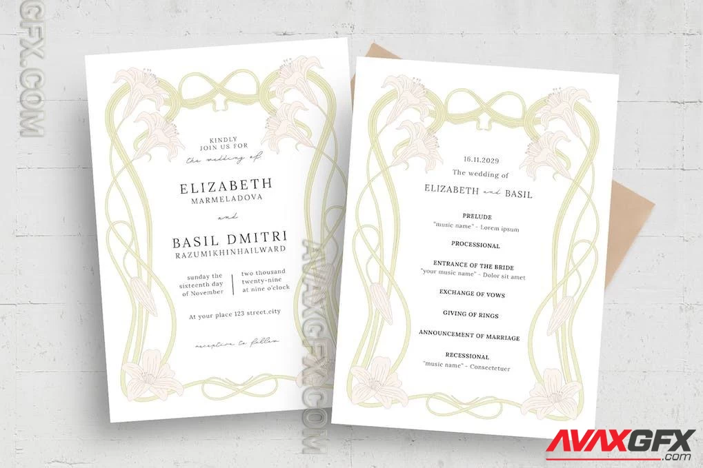 Elegant Wedding Invitation Template 9G7RFUX