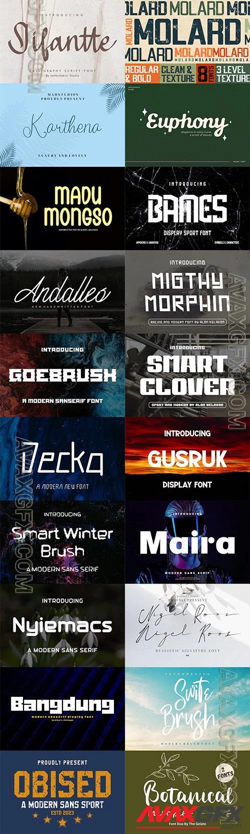 20 Fonts Bundle 2 2023 [OTF, TTF]