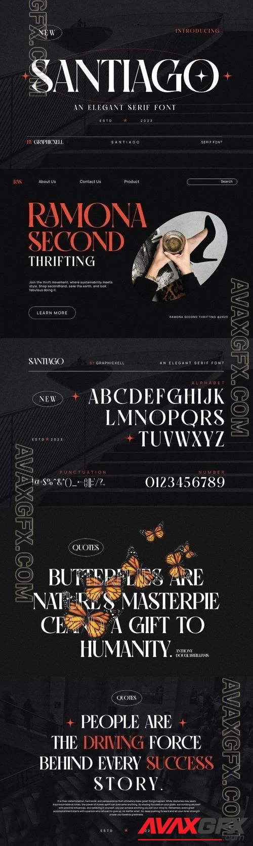 Santiago Vintage Elegant Serif Font Typeface
