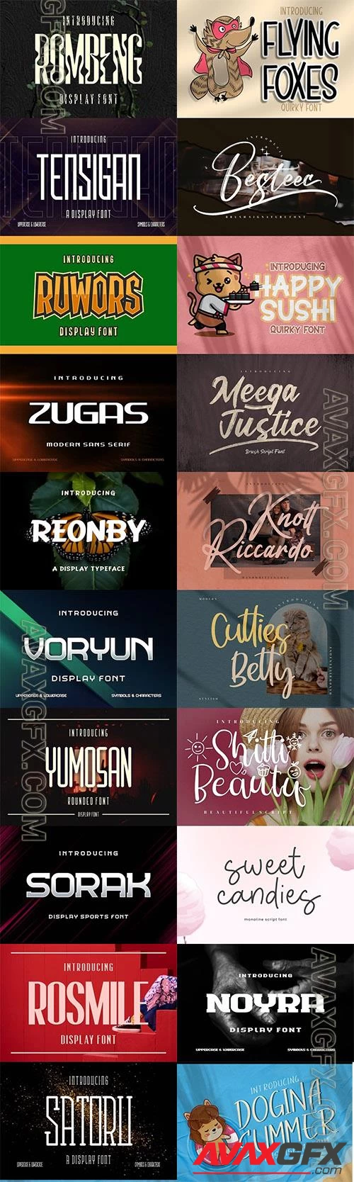 20 Fonts Bundle 4 2023 [OTF, TTF]