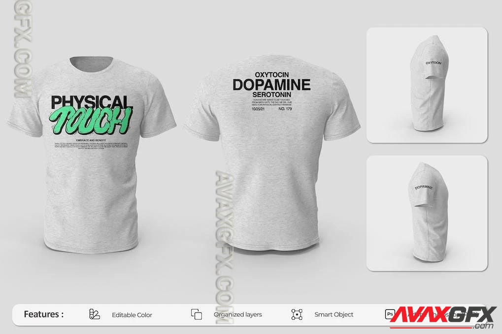 Round Neck T-shirt Mockup PSD