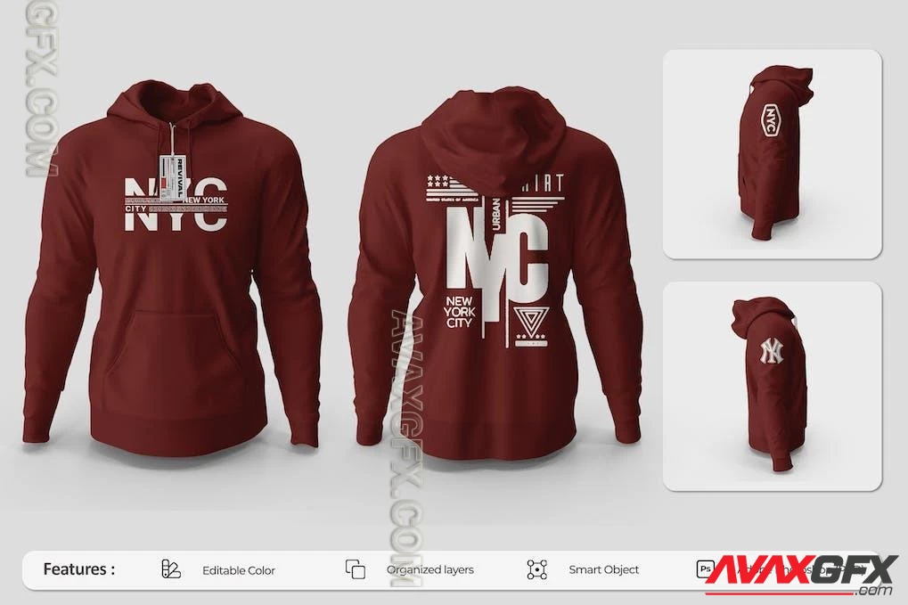 Hoodie Standard Mockup PSD