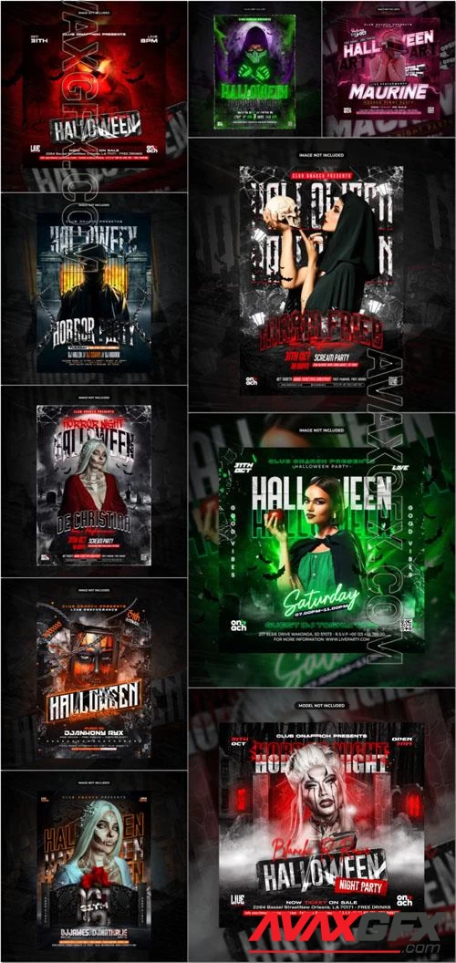 Happy halloween psd poster design vol 9