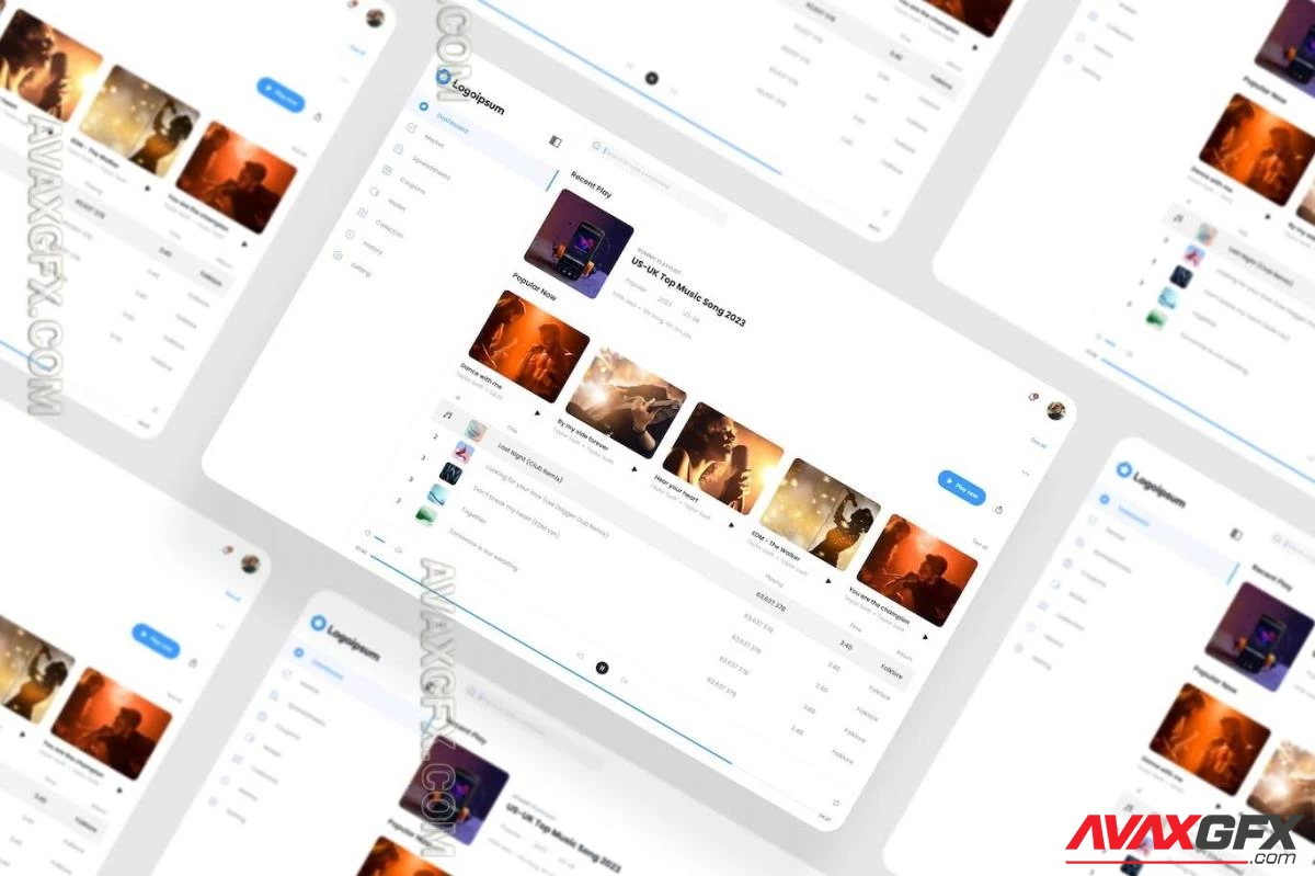 Music Play Dashboard UI Kit