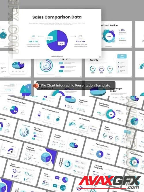 Pie Chart Data Graphic PowerPoint Template