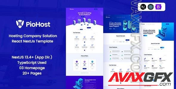 Piohost - Domain and Web Hosting React Nextjs Template 46206993