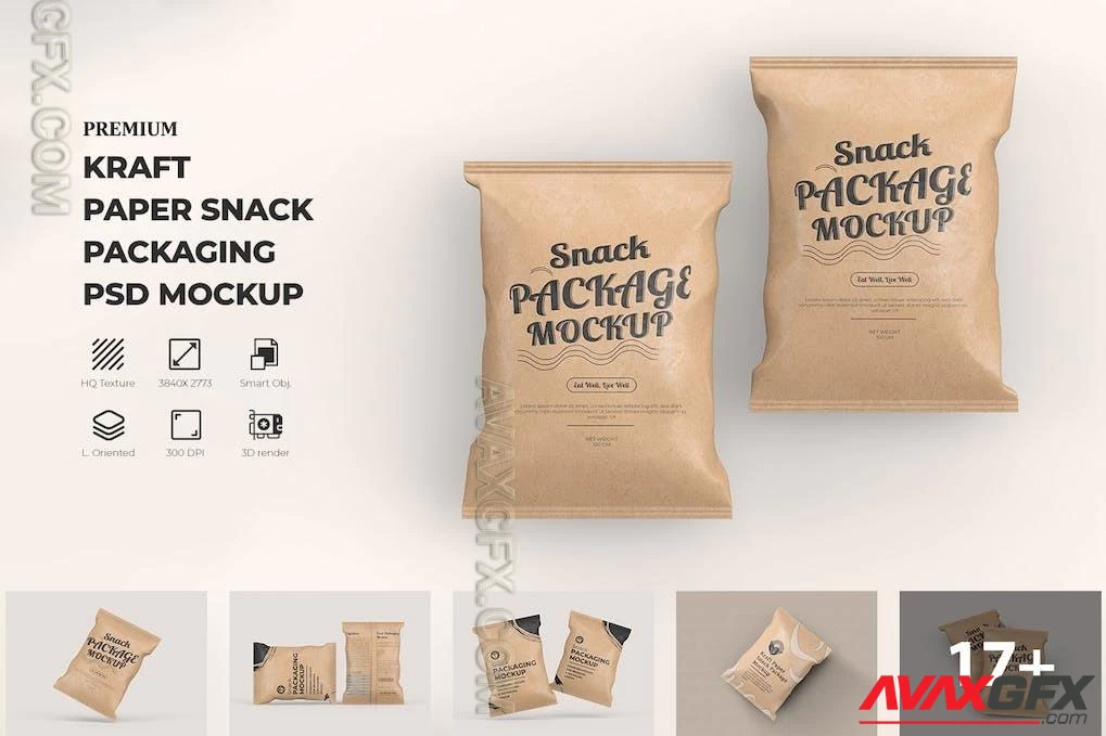 Paper Snack Packaging Mockup