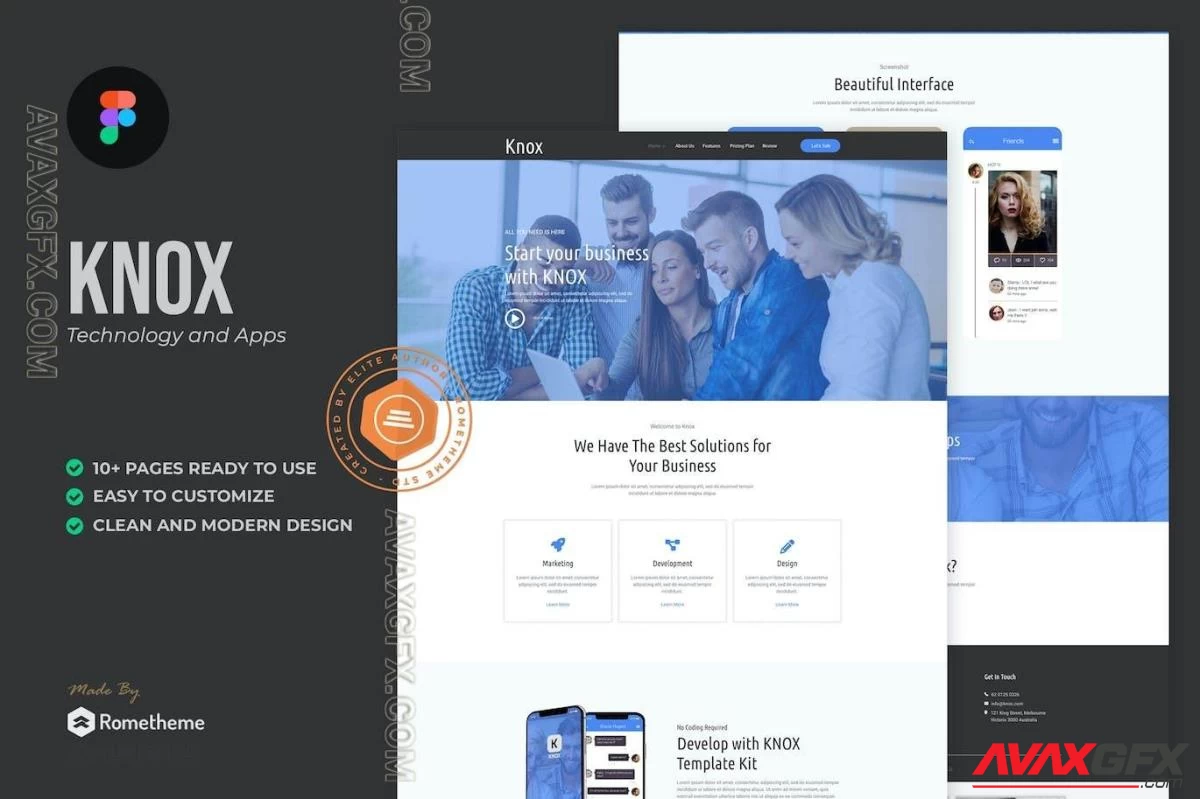 Knox - Technology & Apps Figma Template
