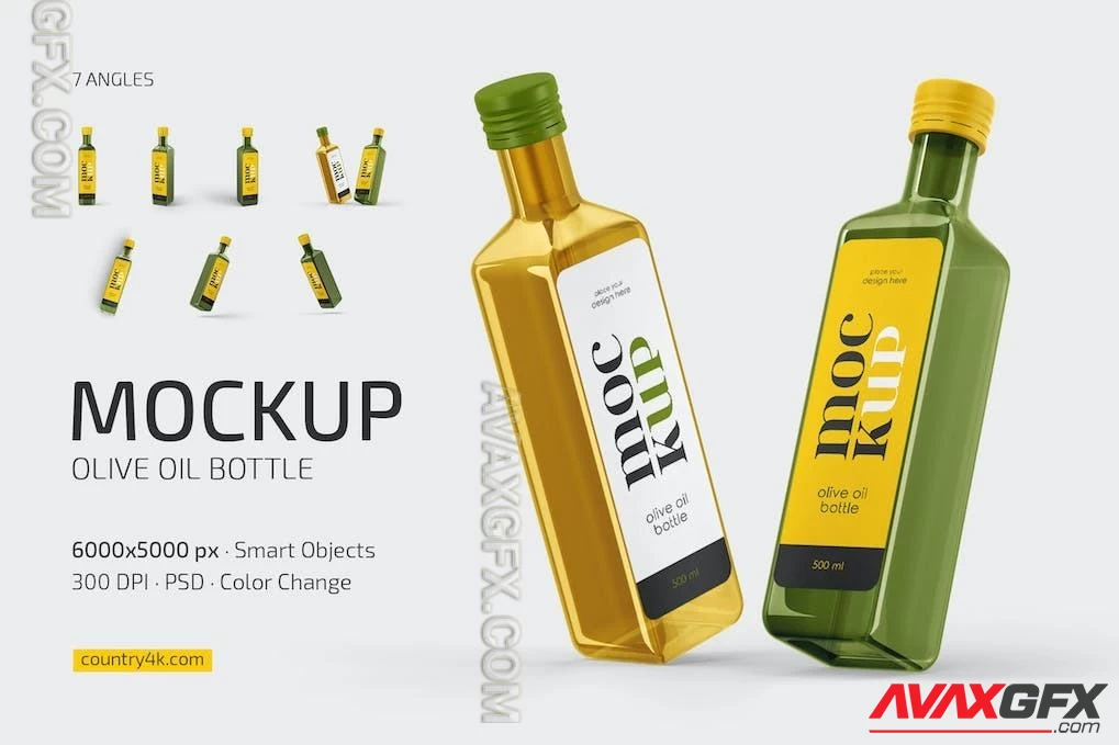 Olive Oil Bottle Mockup Set