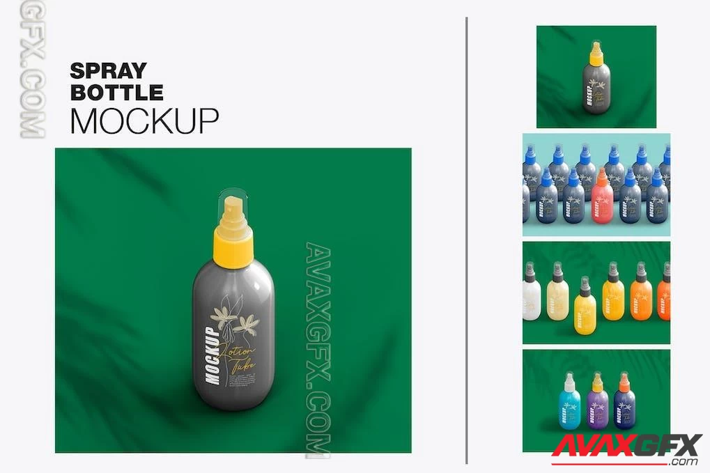 Matte Plastic Spray Bottle Mockup