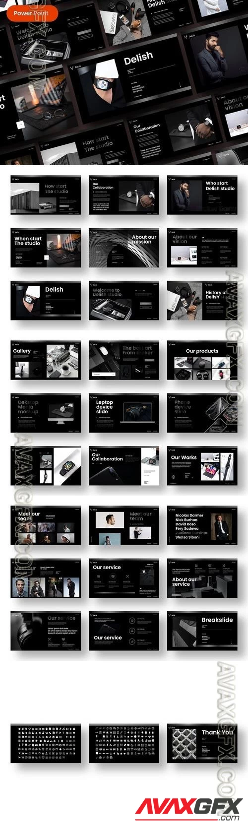 Delish - Business PowerPoint Template PPTX