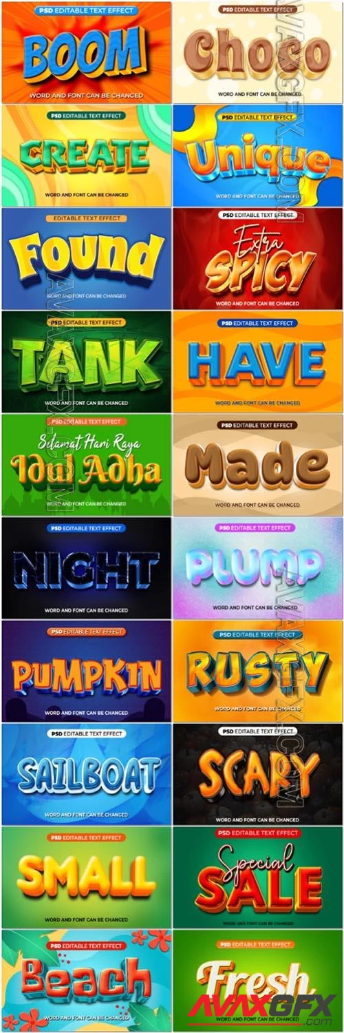 20 Psd style text effect editable set vol 39