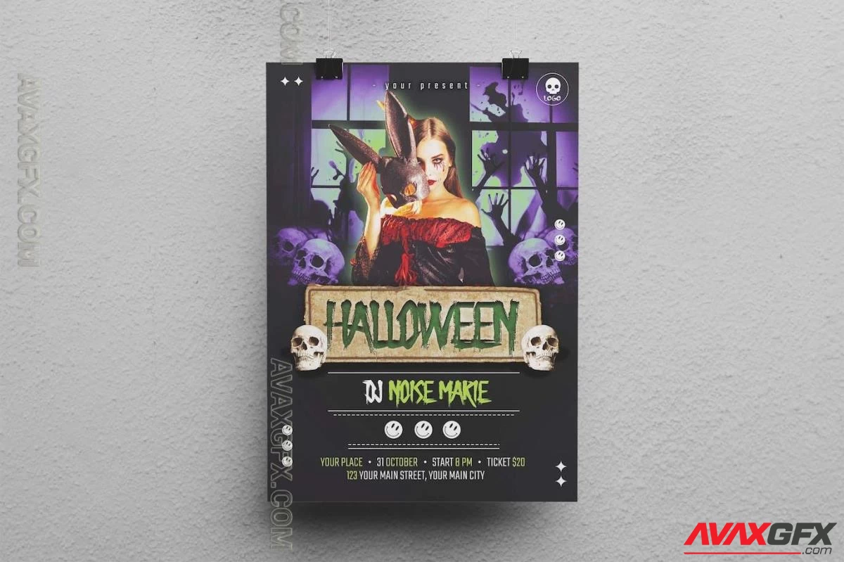 Halloween Party Flyer NRV6HE6