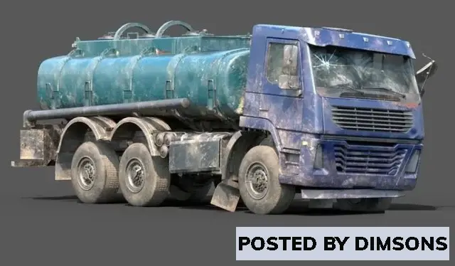 Vehicles, cars Abandoned Tanker Truck - 3D Model