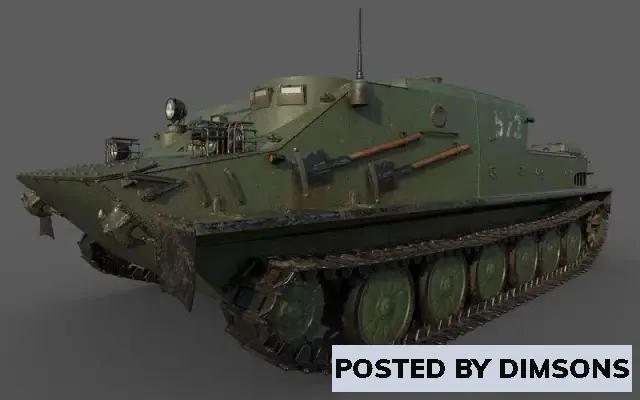 Military BTR-50 british armoured tank - 3D Model