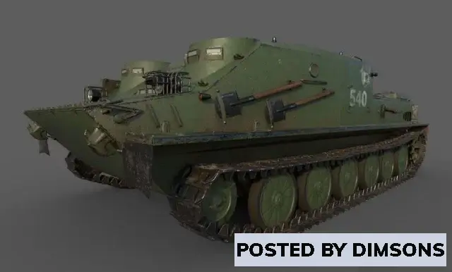 Military BTR-50PK tank - 3D Model