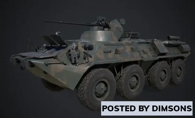 Military BTR-82 armored personnel carrier - 3D Model