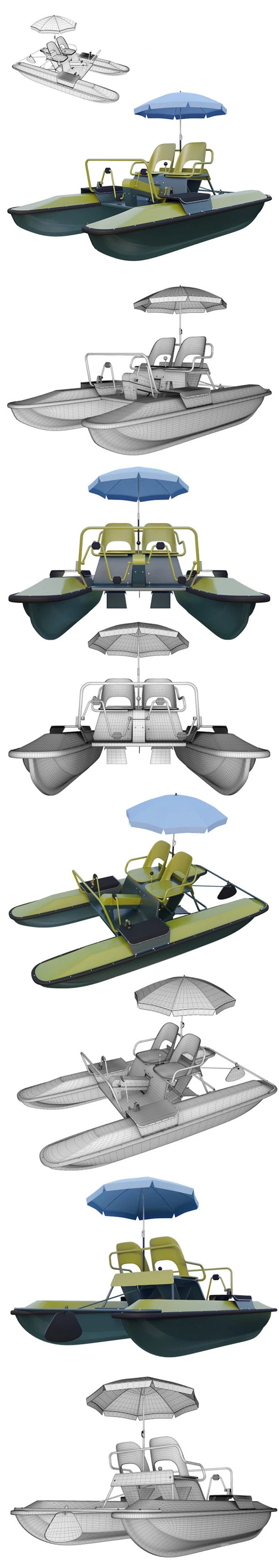 Catamaran Yantar (Water bicycle) new 3D Model