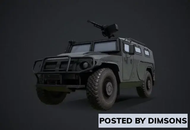 Military GAZ-Tiger armored car - 3D Model