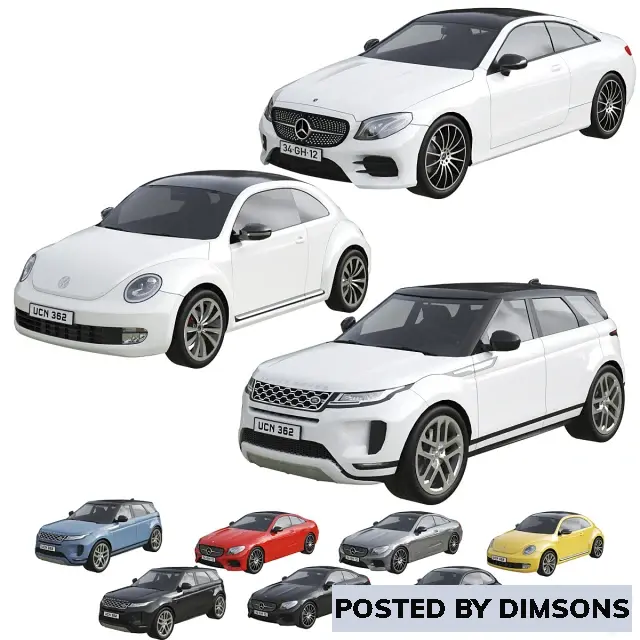 Vehicles, cars Low Poly Cars Set - 3D Model