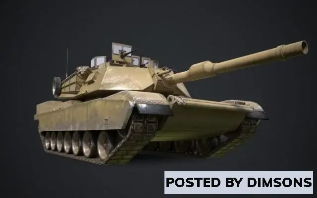 Military M1A2 Main Battle Tank - 3D Model