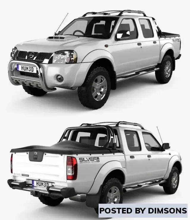 Vehicles, cars Nissan Navara Double Cab Hardbody Silver 2013 - 3D Model