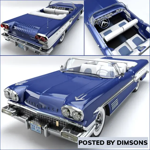 Vehicles, cars Pontiac Bonneville1958 - 3D Model