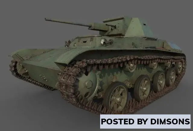 Military Soviet light tank T-60 - 3D Model