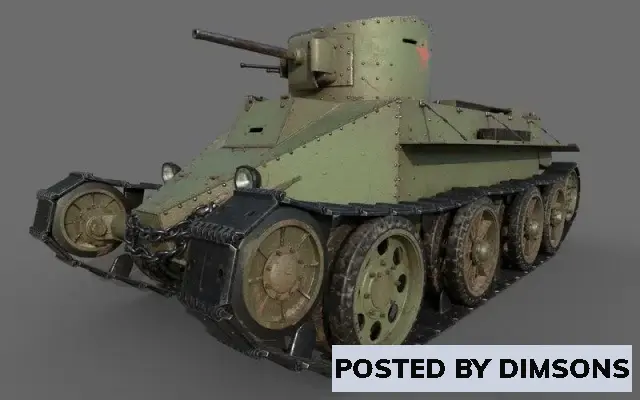 Military Soviet Tank BT-2 1933 - 3D Model