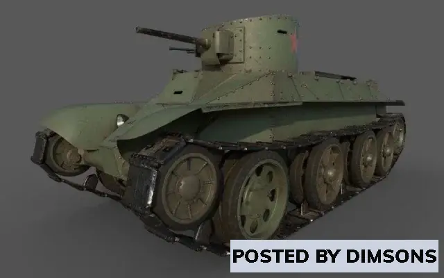 Military Soviet Tank BT-2 - 3D Model